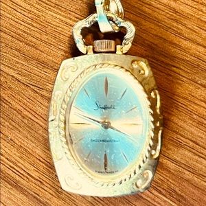 Sheffield 60s gold tone vintage watch necklace